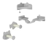 Pawhut4 Piece Cat Wall Shelves Wall-Mounted Tree With Platforms Light Grey