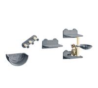 PawHut 4PCs Wall Mounted Cat Tree Cat Wall Shelves W/ Scratching Post Grey