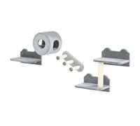 Pawhut 4-Piece Wall-Mounted Cat Tree With Platforms, Steps, Perch, Grey Grey