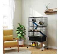 PawHut 5 Levels Rolling Small Animal Cage with Non Slip Cloth Covered Ramps