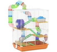 Pawhut 5 Tier Hamster Cage 58H x 46L x 30Wcm Orange