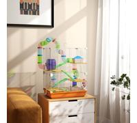 Pawhut 5 Tier Hamster Cage Carrier Habitat W/ Exercise Wheels In Orange Orange