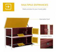 Pawhut 54" Two Floor Wooden Rabbit Hutch Small Pet Animal House Cage for Indoor