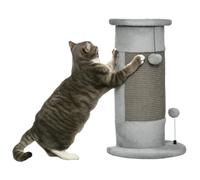 58cm Corner Cat Scratching Post for Wall w/ Covered Plush, Sisal Rope, Toy Balls