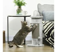 PawHut 58cm Cat Scratching Post for Corner Wall w/ Covered Plush - Play Balls | TJ Hughes Grey