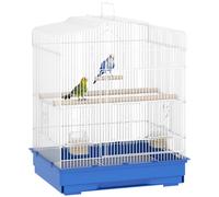 PawHut Bird Cage with Perches for Small Bird 46.5 x 36 x 59cm, Blue