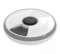 PawHut 6 Meal Automatic Cat Feeder Cordless Food Dispenser for Small Dogs | Programmable Timer, Dry & Wet Food, Battery Powered, Easy to Clean, 1 Cooling Ice Pack