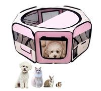 PawHut 600D Oxford Soft Fabric Kennel Cat Dog Playpen Dia 90 x 41H cm Pink | Portable Lightweight Foldable Pet Puppy Rabbit Guinea Pig Pen Run, Indoor & Outdoor