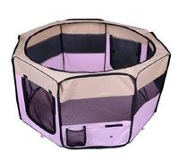 PawHut Fabric Pet Dog Cat Puppy Playpen Rabbit Guinea Pig Play Pen in Pink Small L37 x H37cm x D90cm
