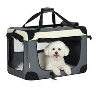 PawHut 60cm Foldable Pet Carrier Bag Soft Travel Dog Crate, Portable Cat Carrier w/ Cushion, for Cats and Miniature Dogs - Grey