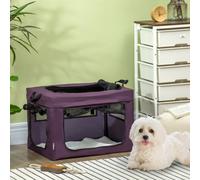 Pawhut 60Cm Soft Side Pet Carrier W/ Cushion, For Miniature Dogs - Purple