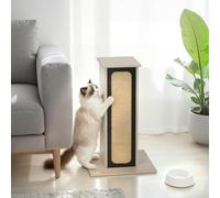 PawHut 63cm Cat Scratching Post, Scratcher w/ Replaceable Scratching Board - Oak - Particle Board, MDF, Sisal, Corrugated Paper - 1