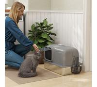 PawHut 65L XL Stainless Steel Litter Tray with Plasma Deodoriser System