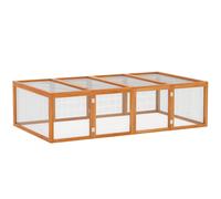 PawHut 6ft Wooden Spacious Rabbit Hutch with Wire Mesh Openable Roof Play Space for Outdoor Natural Wood Finish Aosom UK