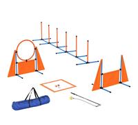 Pawhut 7-Piece Dog Agility Equipment, Obstacle Training Course Kit, Orange Orange