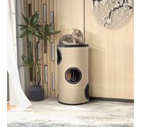 PawHut 70cm Height Cat Post Tree Scratching Barrel Sisal Activity Center Condo Kitten Bed Scratcher Climbing Climber Play House for Indoor Cats
