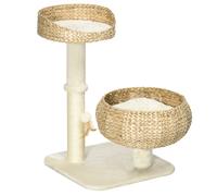 PawHut 72cm Cat Tree Kitten Tower, with Sisal Scratching Post, Two Beds, Toy Ball