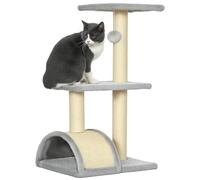 PawHut 72cm Cat Tree Tower with Scratching Post Perch, Indoor, Light Grey