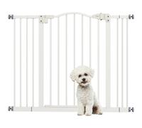 PawHut Pressure Fit Dog Stair Gate No Drilling Safety Gate Auto Close for Doorways, Hallways, 74-100cm Adjustable, 78cm Tall, White