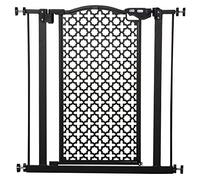 PawHut 74-80 cm Pet Safety Gate Pressure Fit Stair with Double Locking, Black