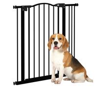 PawHut Pressure Fit Dog Stair Gate No Drilling Safety Gate Auto Close for Doorways, Hallways, 74-87cm Adjustable, 94cm Tall, Black