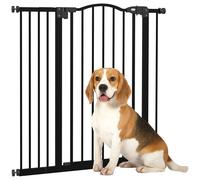 PawHut Pressure Fit Dog Stair Gate No Drilling Safety Gate Auto Close for Doorways, Hallways, 74-94cm Adjustable, 94cm Tall, Black