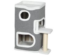 PawHut 75 cm Cat Tree, Cat Tower Condo for Indoor Cats with Scratching Post, Jumping Platform, Grey