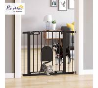 PawHut 75103 cm Pet Safety Gate Pressure Fit Stair wSmall Door Double