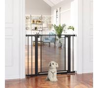 Pawhut 76Cm Tall Pressure Fit Safety Gate For Doorways, Dog Gate 75-103 Cm In Black Black