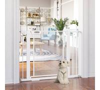 Pawhut 76Cm Tall Pressure Fit Safety Gate For Doorways, Dog Gate 75-103 Cm In White White