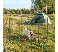 PawHut 8 Panel Pet Pen, Dog Playpen for Puppies, Foldable Playpen Indoor/Outdoor Enclosure Puppy Play Pen, Includes Grounding Stakes, 60 cm Height