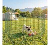 PawHut 8 Panel Pet Pen, Dog Playpen for Puppies, Foldable Playpen Indoor/Outdoor Enclosure Puppy Play Pen, Includes Grounding Stakes, 80 cm Height