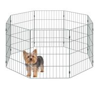 PawHut 8 Panel Pet Pen, Dog Playpen for Puppies, Foldable Playpen Indoor/Outdoor Enclosure Puppy Play Pen, Includes Grounding Stakes, 60 cm Height