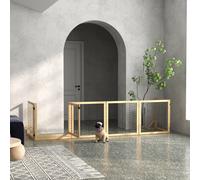 Freestanding Dog Playpen for S and M Dogs PawHut Light Brown One Size