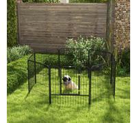 Pawhut 8 Panels Heavy Duty Puppy Play Pen For Small, Medium Dogs 79Hcm In Black Black