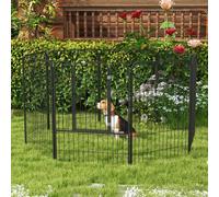 Pawhut 8 Panels Heavy Duty Puppy Play Pen For Small, Medium Dogs 79Hcm In Black Black