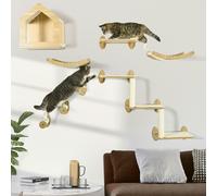 PawHut 8 Piece Cat Shelves Set with Cat House, 3 Perches