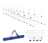 PawHut 8 Piece Dog Agility Training Equipment for Dog Agility Course with Adjustable Height Jump Bars Included Carry Bag & Displacing Top Bar White