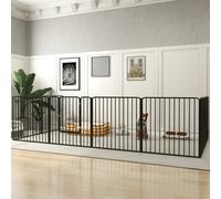 PawHut Heavy Duty Dog Playpen, 8 Panels Dog Pen, 80cm Height Pet Playpen Exercise Pen, with Door, for Small and Medium Dogs