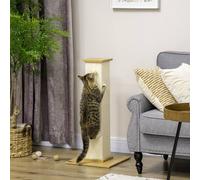 Pawhut 80Cm Sisal Rope Scratching Post With Toy Ball - White White