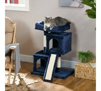 Pawhut 83Cm Cat Tree For Indoor Cats Kitten Scratching Post Climbing Tower In Blue Blue
