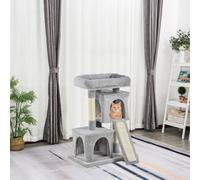 Pawhut 83Cm Cat Tree For Indoor Cats Kitten Scratching Post Climbing Tower In Grey Grey