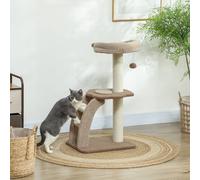 Pawhut 88Cm Cat Tee For Indoor Cats, Cat Tower With Scratching Post, Brown Brown