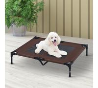 PawHut 91.5Lx76.2Wx18H cm Elevated Pet Bed-Brown/Black Frame