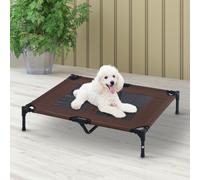 PawHut 91.5Lx76.2Wx18H cm Elevated Pet Bed-Brown/Black Frame