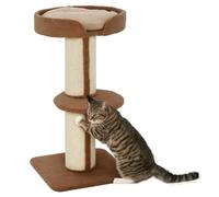 2-Tier Cat Kitten Resting Tree with Sisal Post Brown