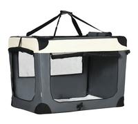 PawHut 91cm Foldable Pet Carrier Bag Soft Travel Dog Crate, Portable Cat Carrier w/ Cushion, for Cats and Large Dogs - Grey
