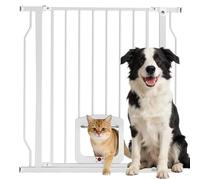 PawHut Adjustable Pet Gate Pressure Fit Barrier for Doorway 75-85 cm White