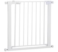 Pawhut Adjustable Pet Safety Gate Dog Barrier Home Fence Room Divider Stair Guard Mounting White (76 H X 75-82W cm)