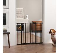 PawHut Adjustable Safety Gate w/ 2 Extensions and Four Adjustable Screws, Black